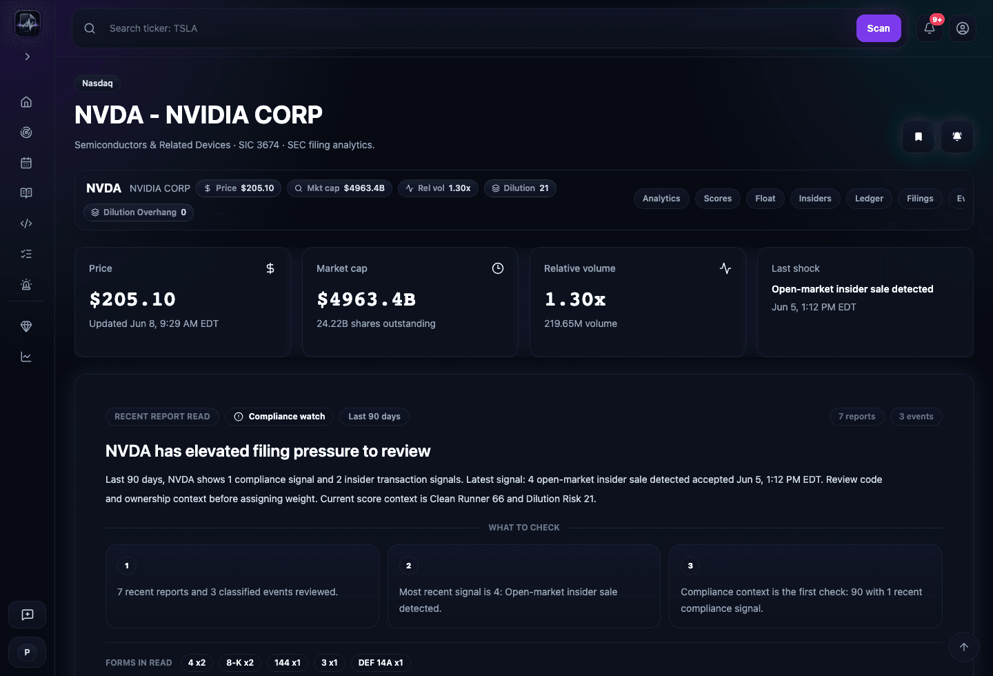 Open the evidence product screenshot