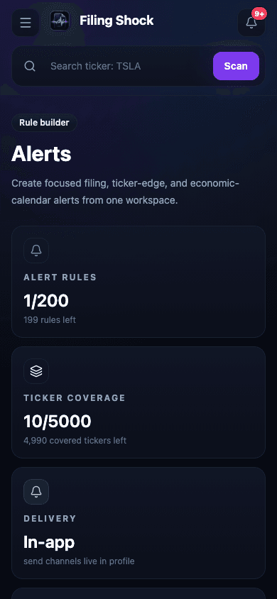 Alerts product screenshot