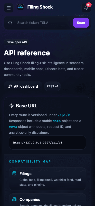 API docs product screenshot