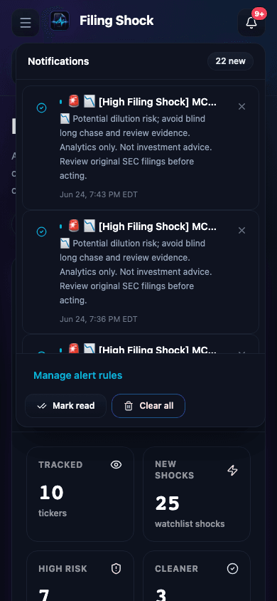 Notifications product screenshot